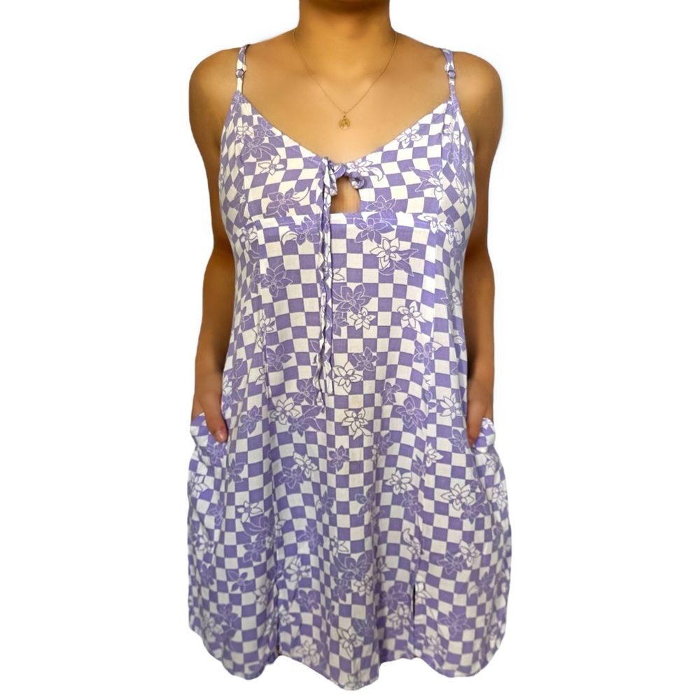 | Wild Fable | Lilac Flowy Soft Short Spaghetti Strap Sun Dress with Pockets - M